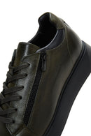 Erkek Haki Deri Sneaker | Derimod