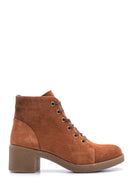 Women's Suede Leather Heeled Boots | Derimod