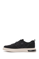 Male Black Lace-Up Patterned Fabric Sneaker | Derimod