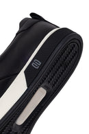 Erkek Siyah Bağcıklı Deri Sneaker | Derimod