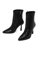 Woman Black Zip Closure High Thin Heeled Boots | Derimod