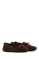 Women's Brown Tassel Suede Leather Loafer | Derimod