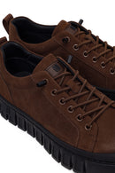 Erkek Kahverengi Bağcıklı Kalın Tabanlı Nubuk Deri Sneaker | Derimod