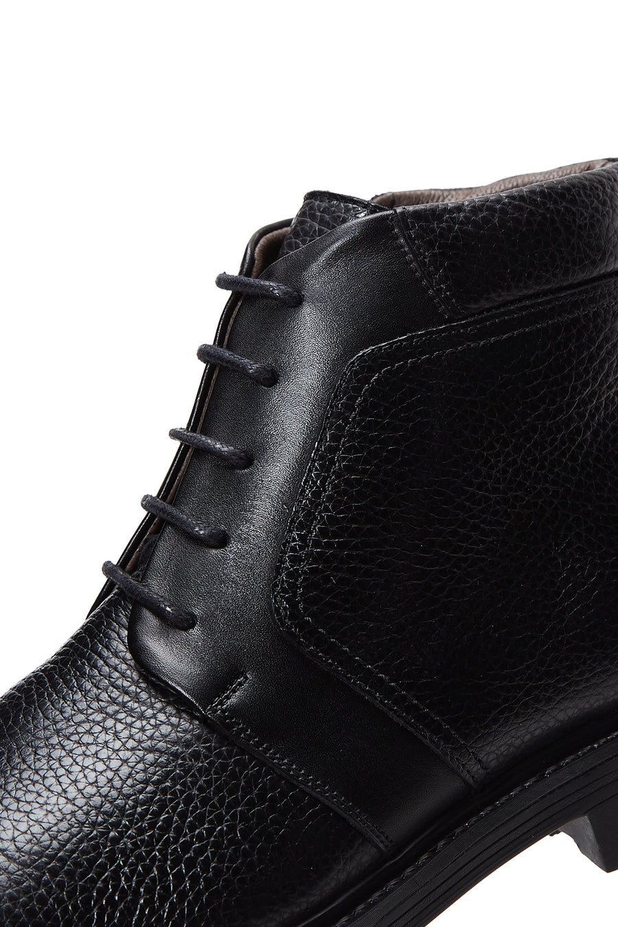 Men's Black Leather Zippered Casual Boots