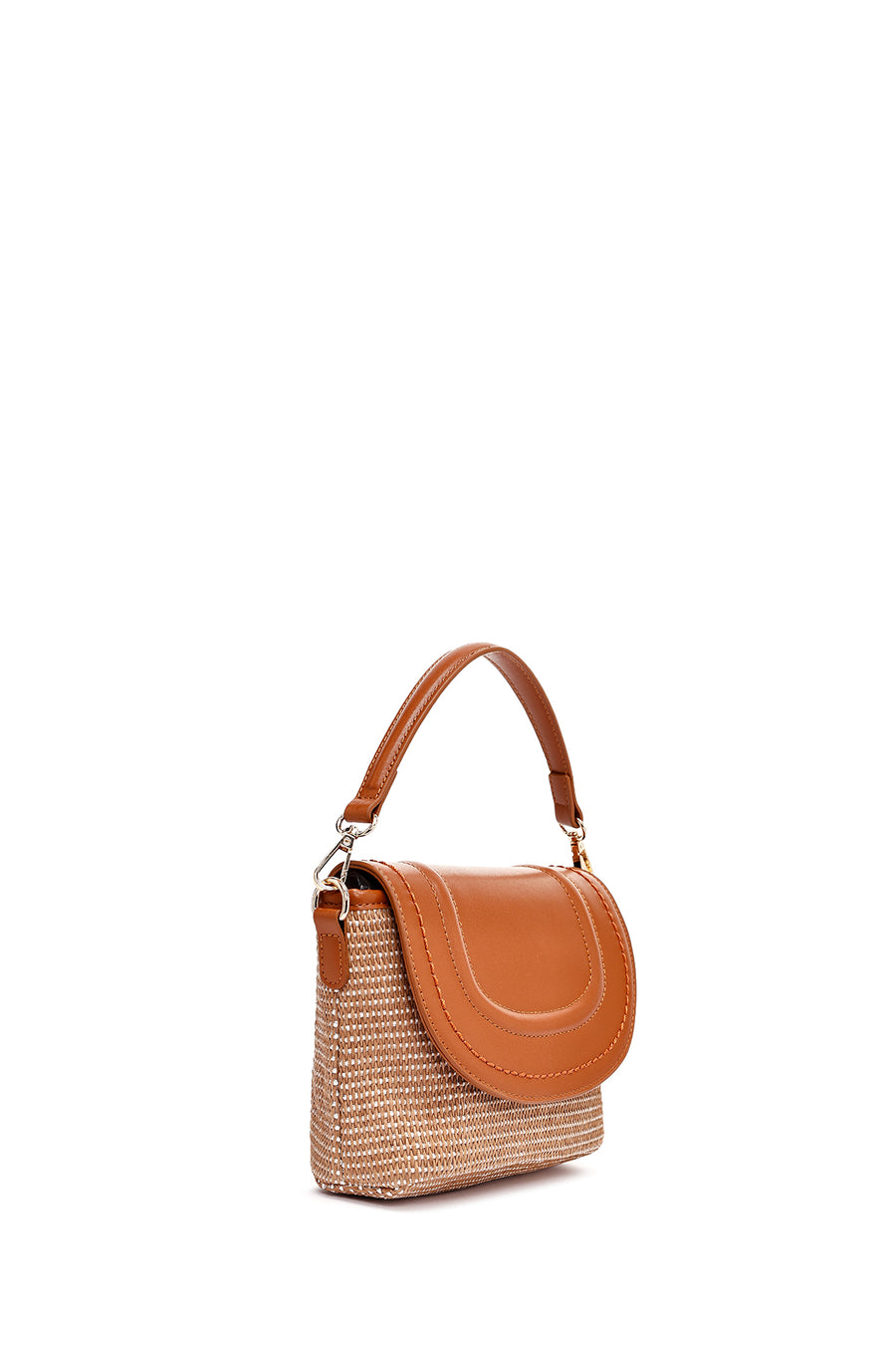 Women's Brown Long Straw Crossbody Bag