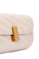 Women's Cream Long Strap Quilted Crossbody Bag | Derimod