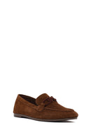 Women's Brown Suede Leather Loafer | Derimod
