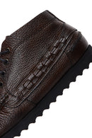 Men's Brown Leather Short Boots | Derimod
