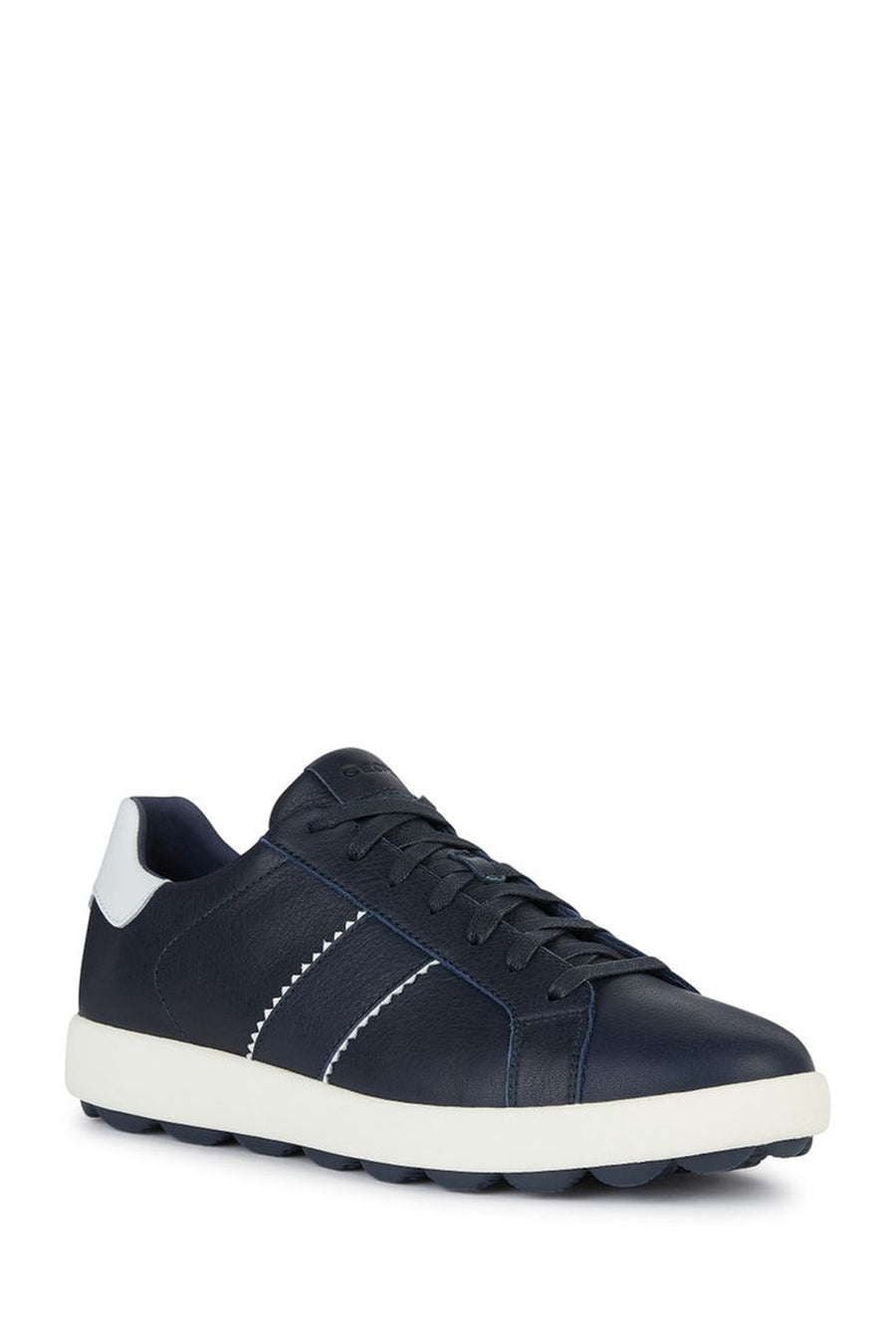 Geox Men's Navy Blue Spherica Vs Ec4 Lace-up Leather Sneaker