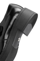 Women's Black Leather Strap Masculine Shoes | Derimod