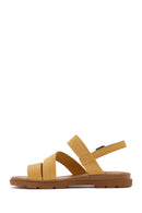 Women's Yellow Ankle Buckle Leather Sandals | Derimod