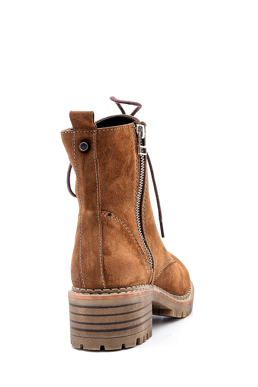 Women's Suede Zipper Detailed Boots