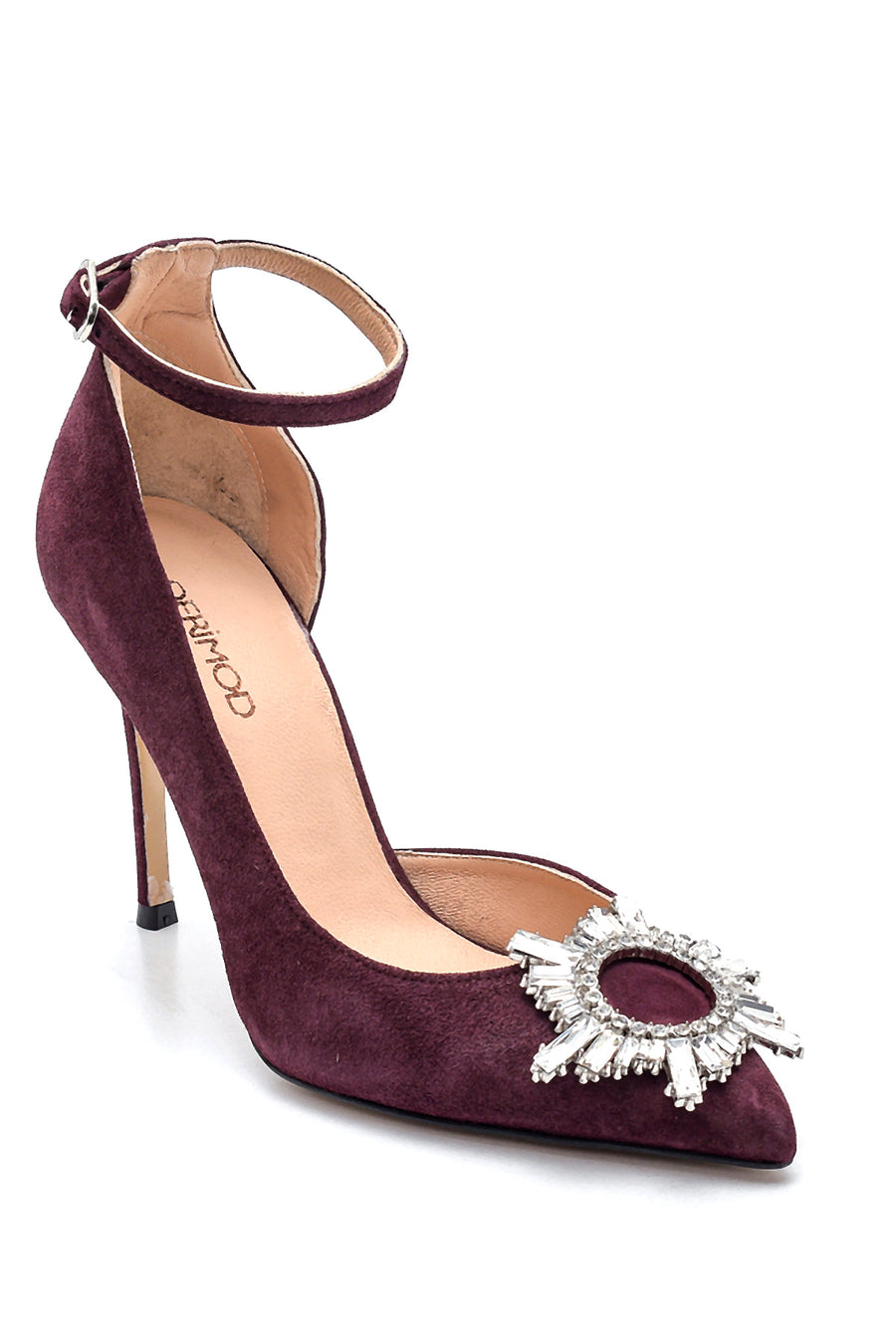 Women's Leather Suede Buckle Heeled Shoes