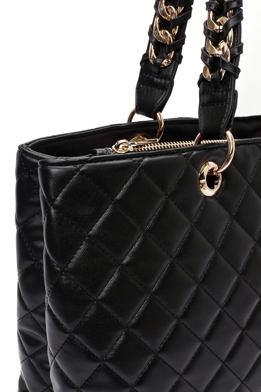 Women's Black Quilted Shoulder Bag