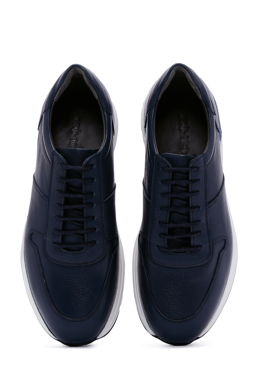 Erkek Lacivert Deri Sneaker