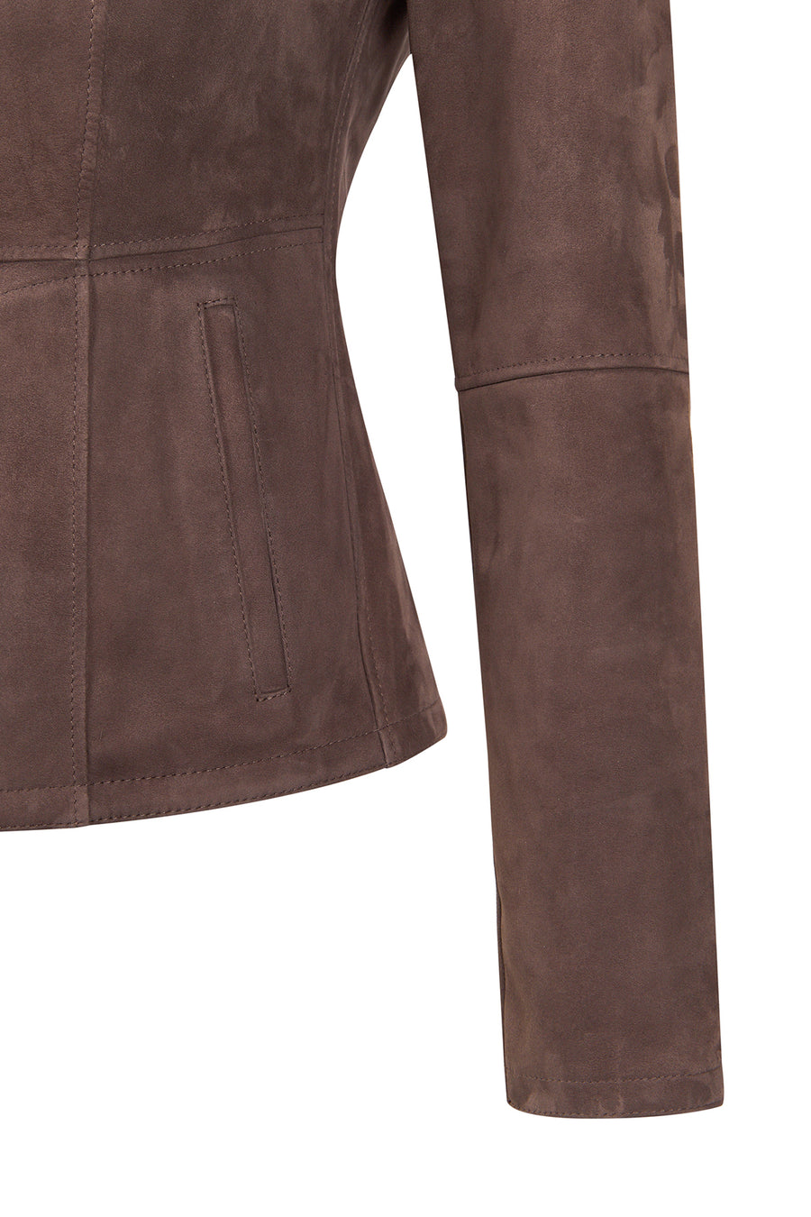 Lucy Woman Gray Double-Sided Leather Suede Jacket