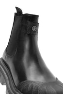 Men's Black Thick Soled Leather Chelsea Boots | Derimod