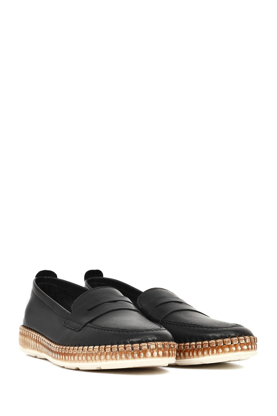 Women's Black Leather Loafer