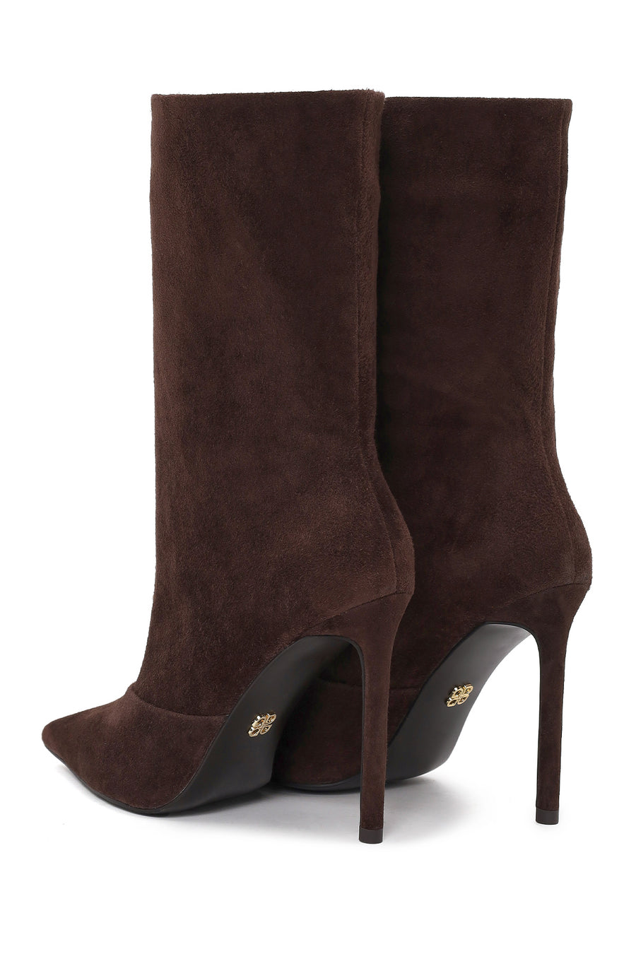 Woman Brown Short Thin-Heeled Suede Short Boots
