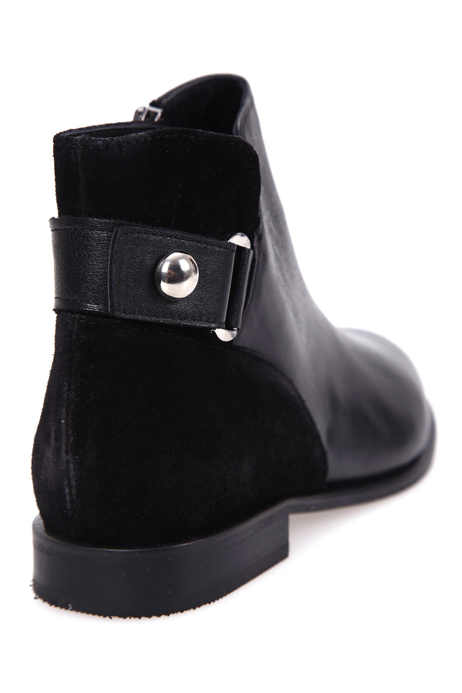 Black Belted Women's Leather Boots