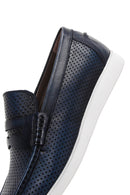 Erkek Lacivert Deri Loafer | Derimod