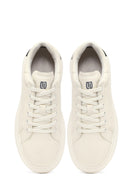Male White Lace-Up Thick-Soled Leather Sneaker | Derimod