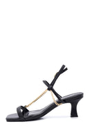 Women's Black Chain Heeled Sandals | Derimod