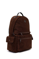 Unisex Brown Suede Fabric Backpack | Derimod