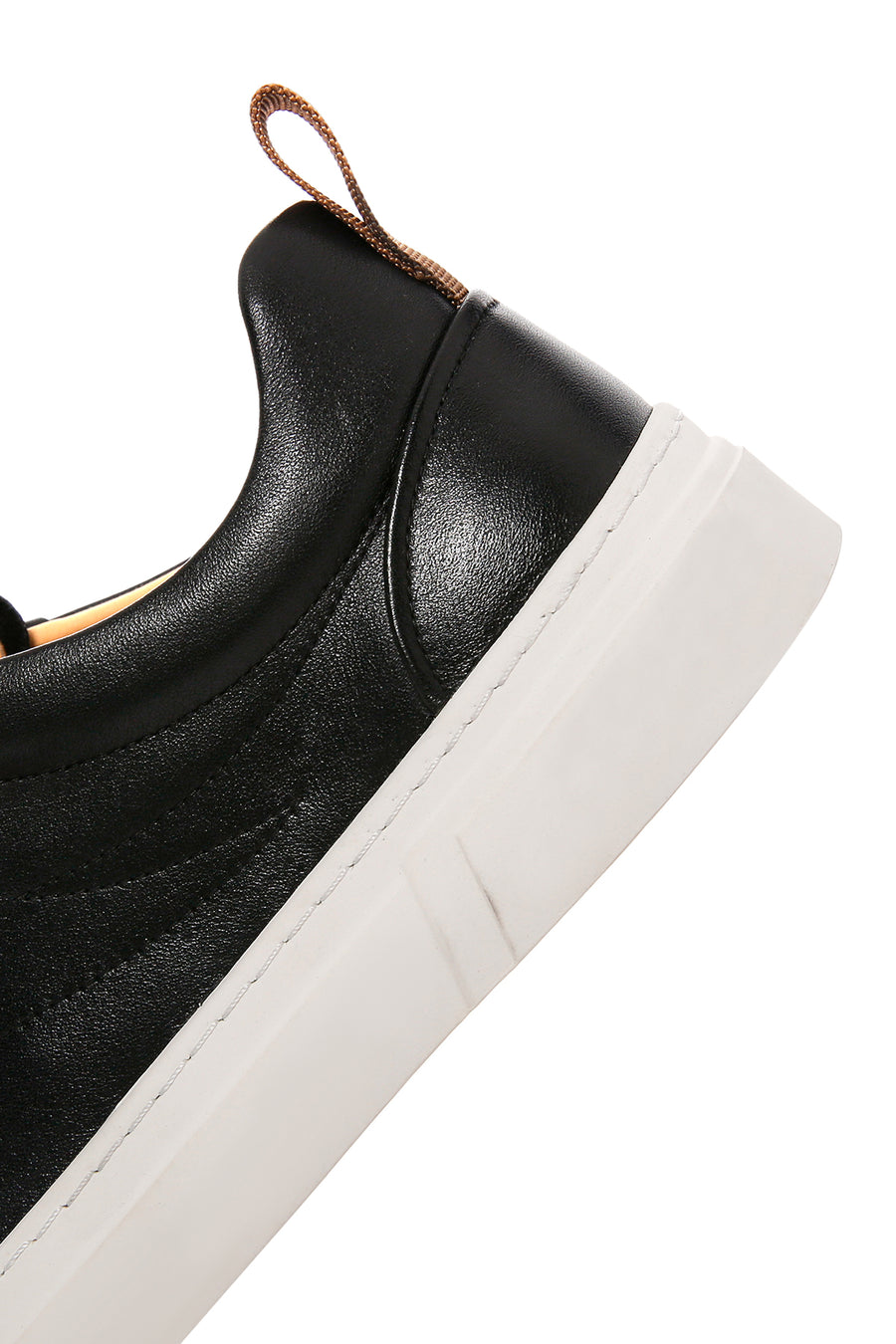 Men's Black Lace-up Leather Sneaker
