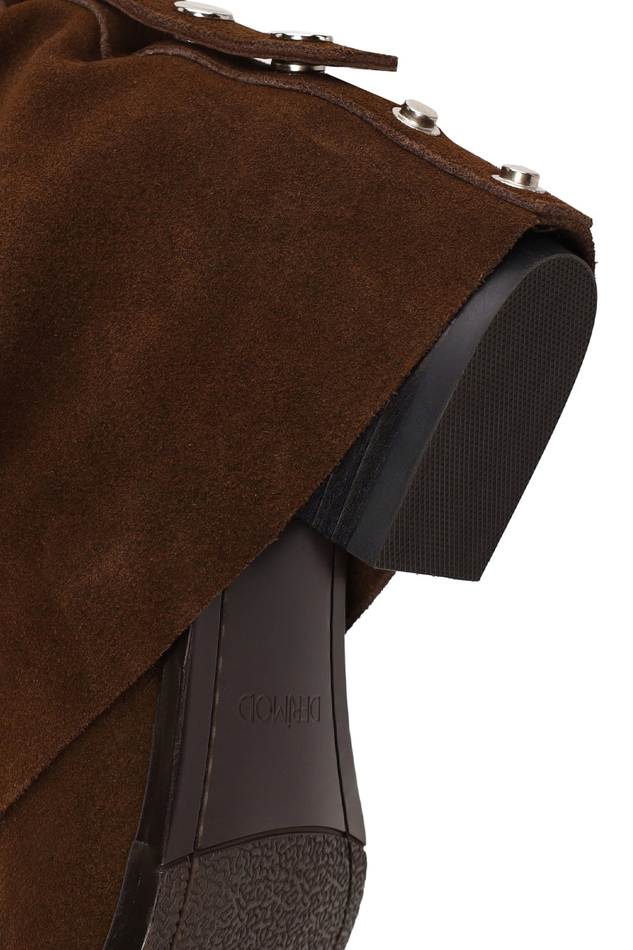 Woman Brown Chunky-Heel Suede Boots