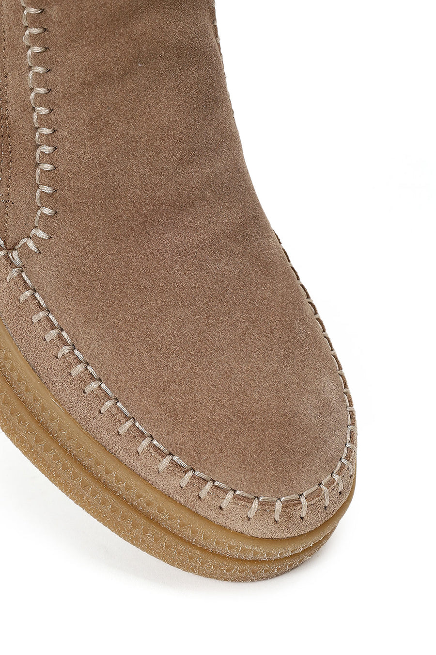 Woman Mink Zip Closure Thick-Soled Suede Teddy Boots
