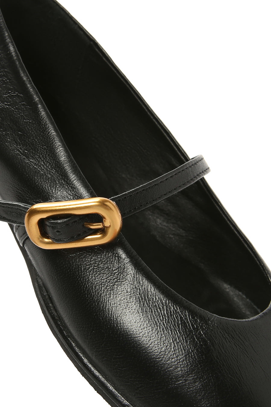 Women's Black Leather Ballerinas