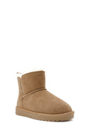 Women's Camel Fur Detailed Suede Leather Boots | Derimod
