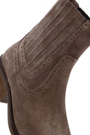 Woman Mink Suede Leather Cowboy Boots | Derimod