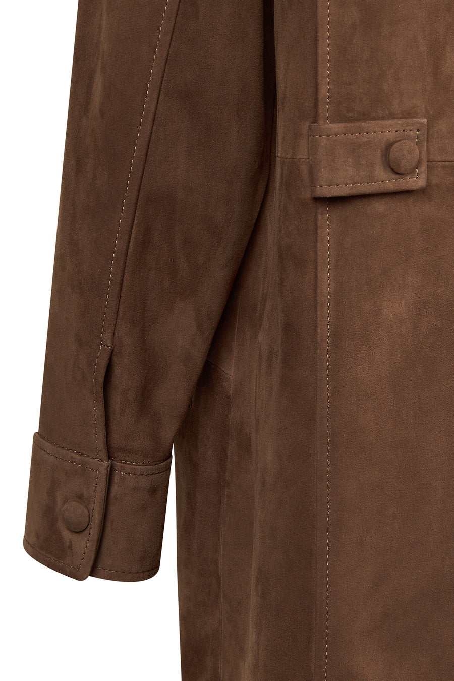 Madrid Woman Brown Long Suede Trench Coat