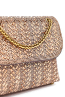 Women's Bronze Chain Strap Embellished Mini Evening Bag | Derimod