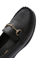 Women's Black Wedge Heel Loafer | Derimod