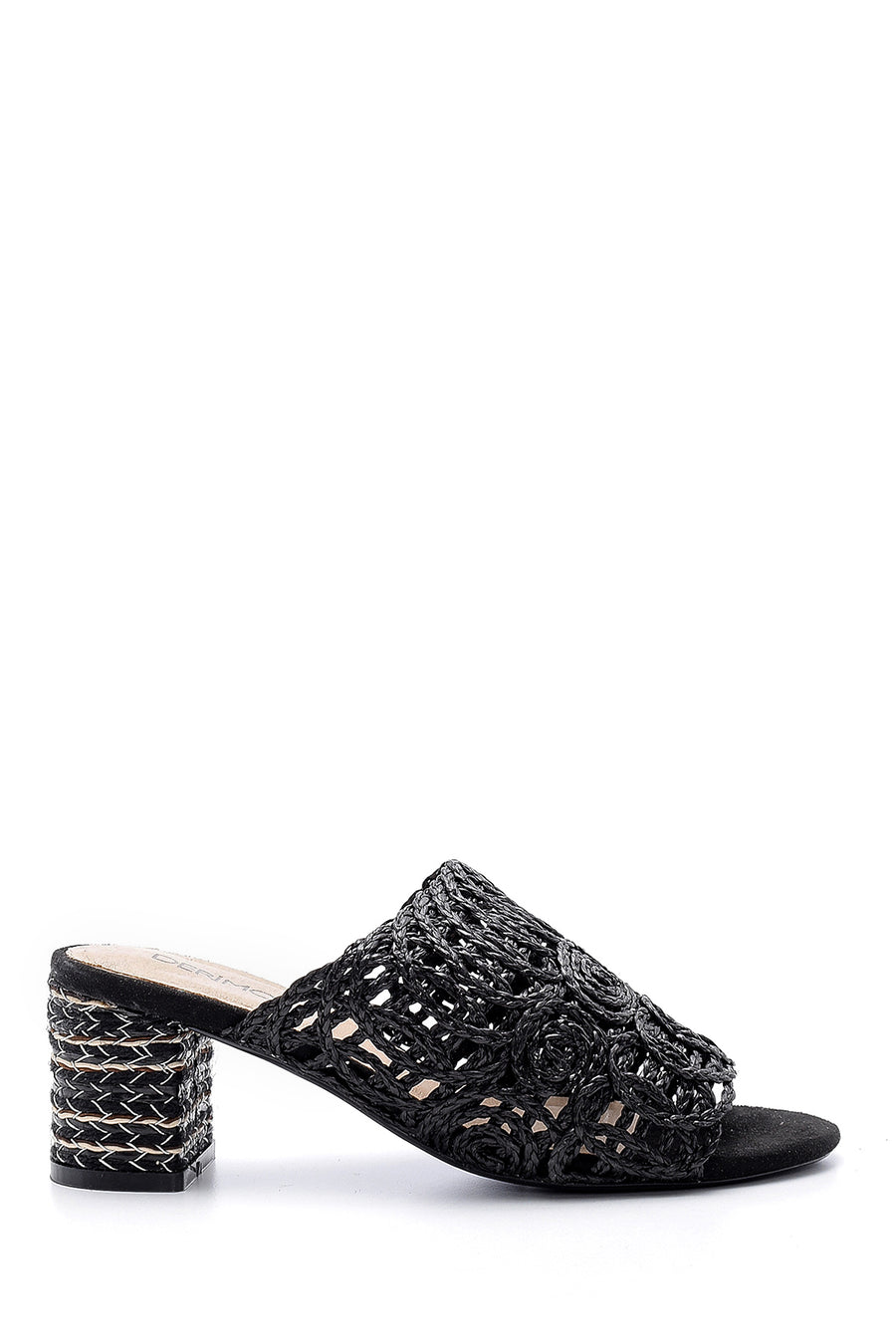 Women's Straw Look Heeled Slippers 20SFD20616F | Derimod