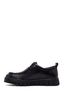 Male Black Lace-Up Thick-Soled Leather Casual Shoes | Derimod