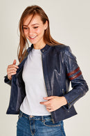 Stop Women's Leather Jacket | Derimod