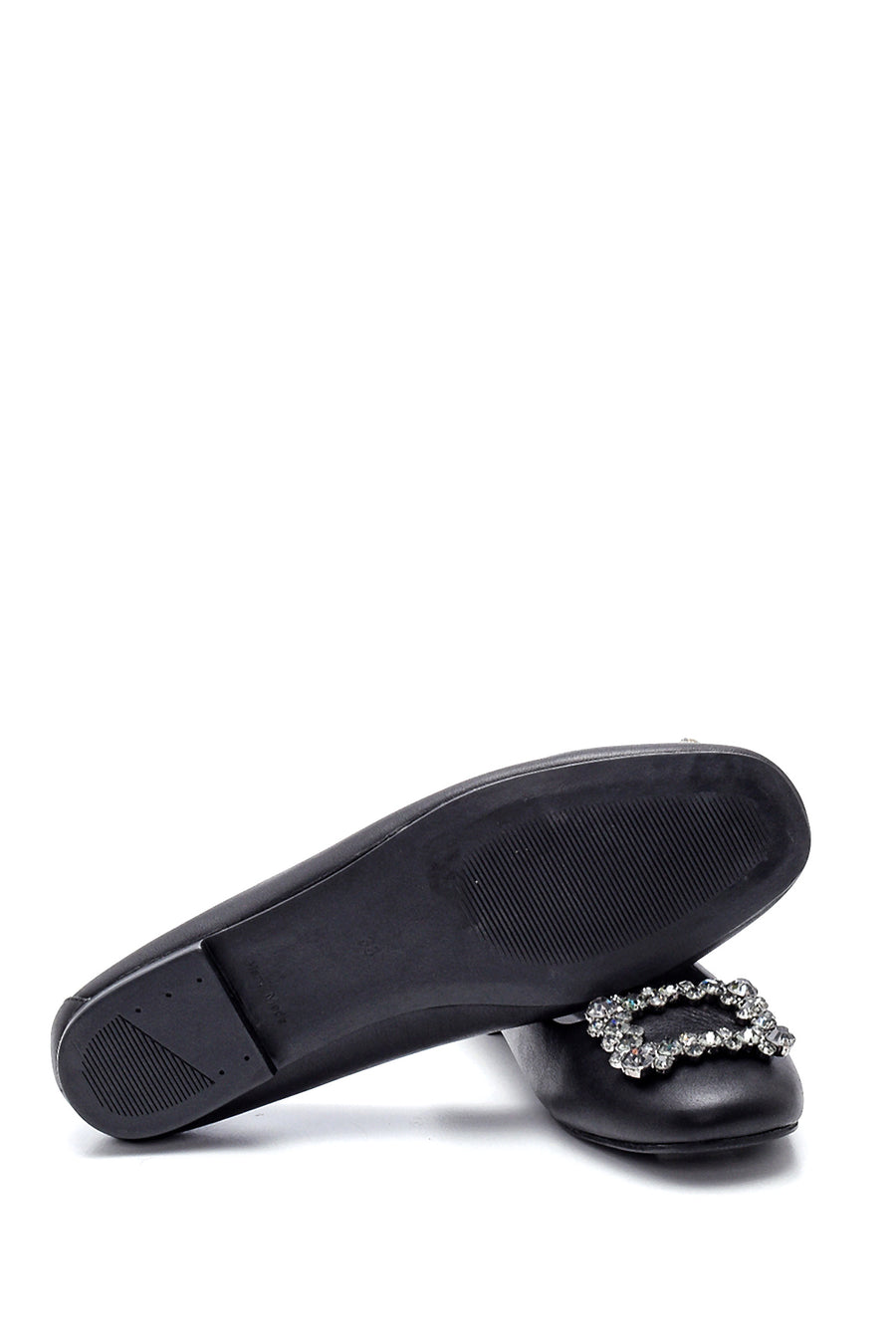 Women's Leather Stone Ballerinas