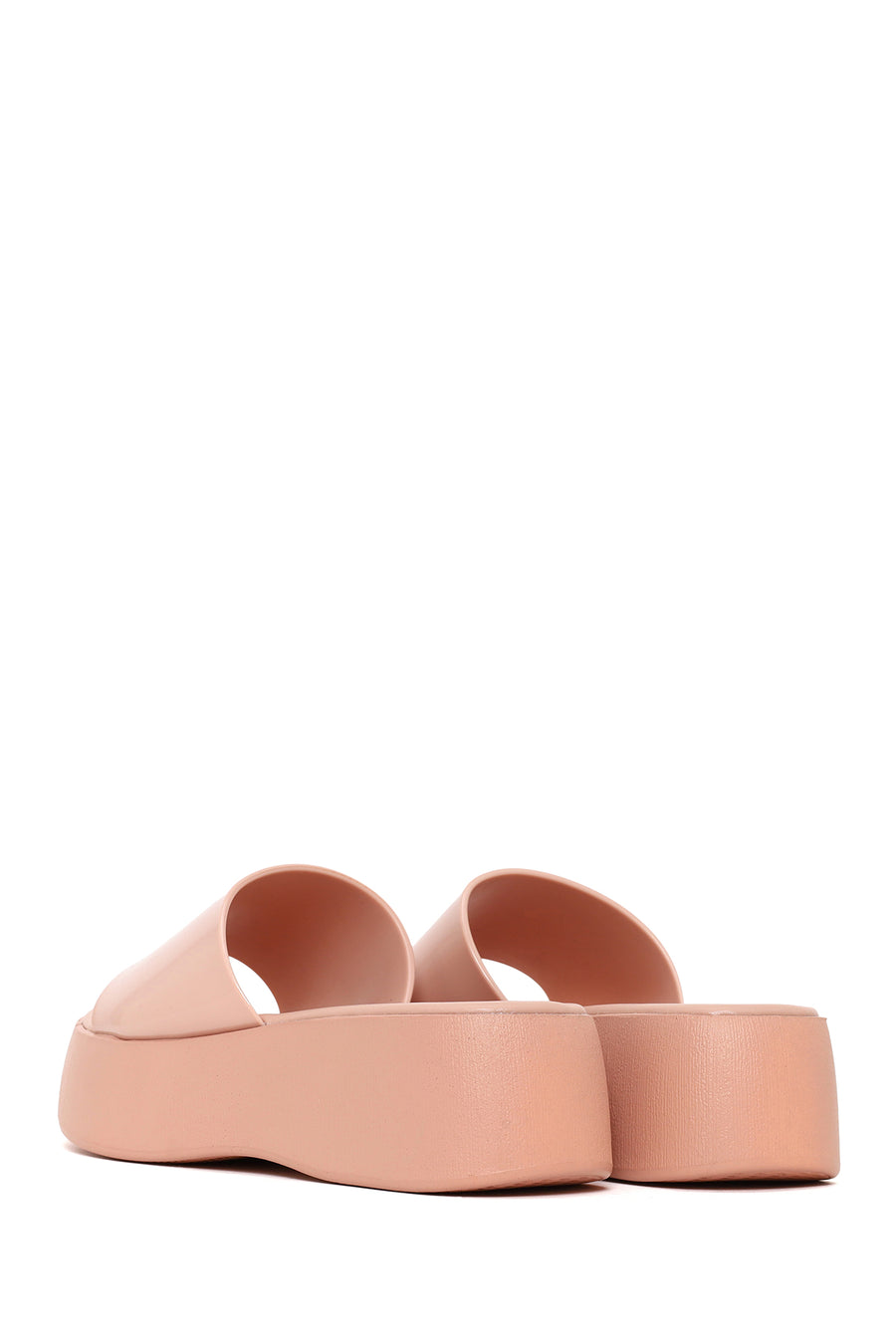 Woman Beige Thick-Soled Jelly Slippers
