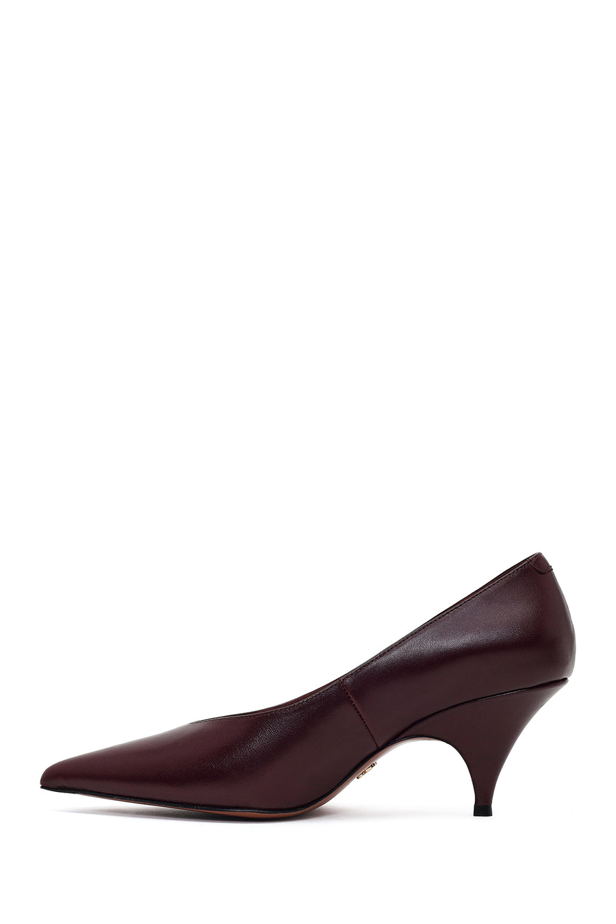 Kadın Bordo Topuklu Deri Stiletto