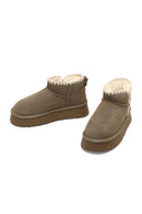 Woman Mink Suede Teddy Boots | Derimod