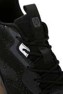 Derimod Zero Men's Black Lace-Up Thick Soled Fabric Sneaker | Derimod