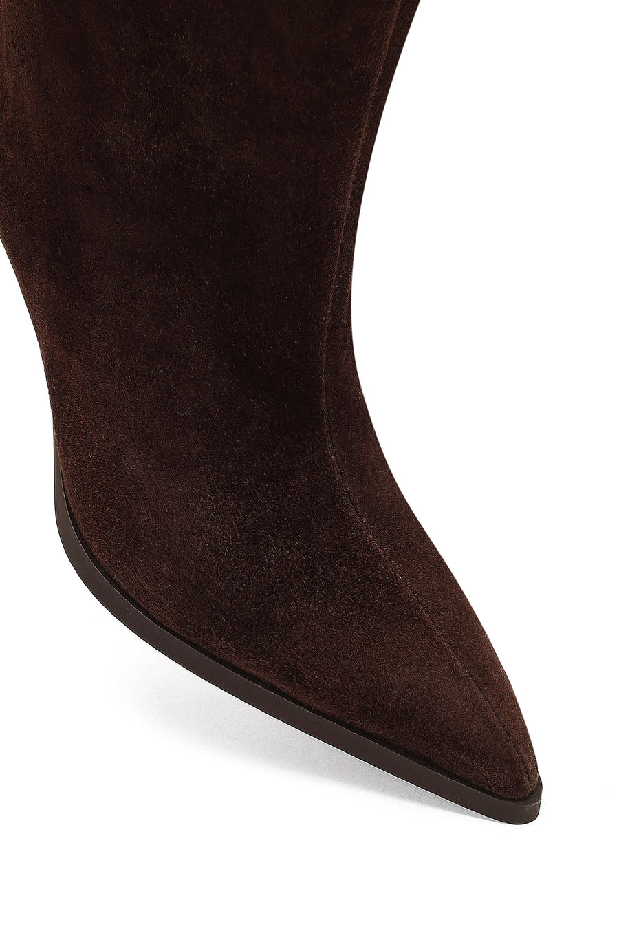 Woman Brown Thin-Heeled Suede Boots