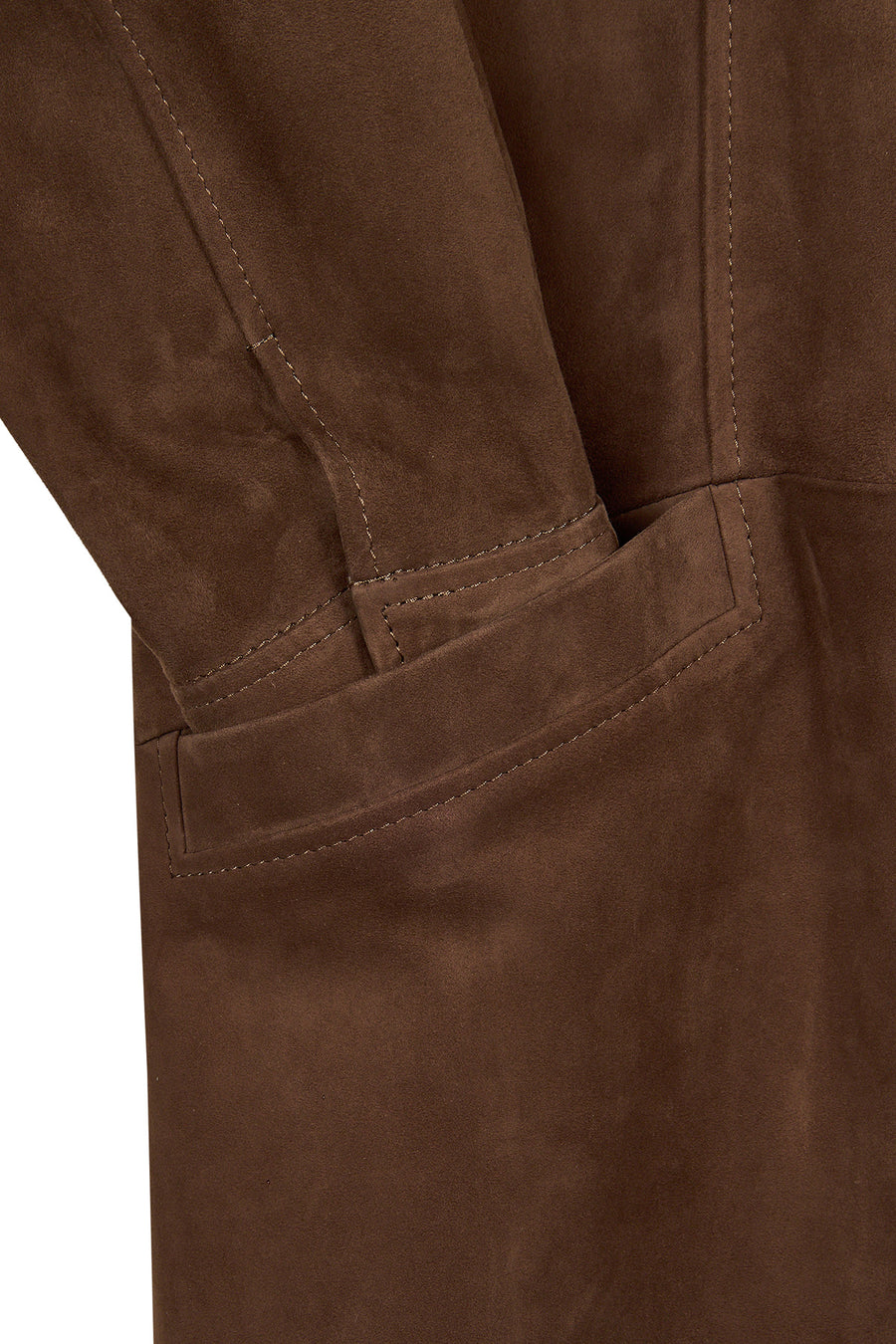 Madrid Woman Brown Long Suede Trench Coat