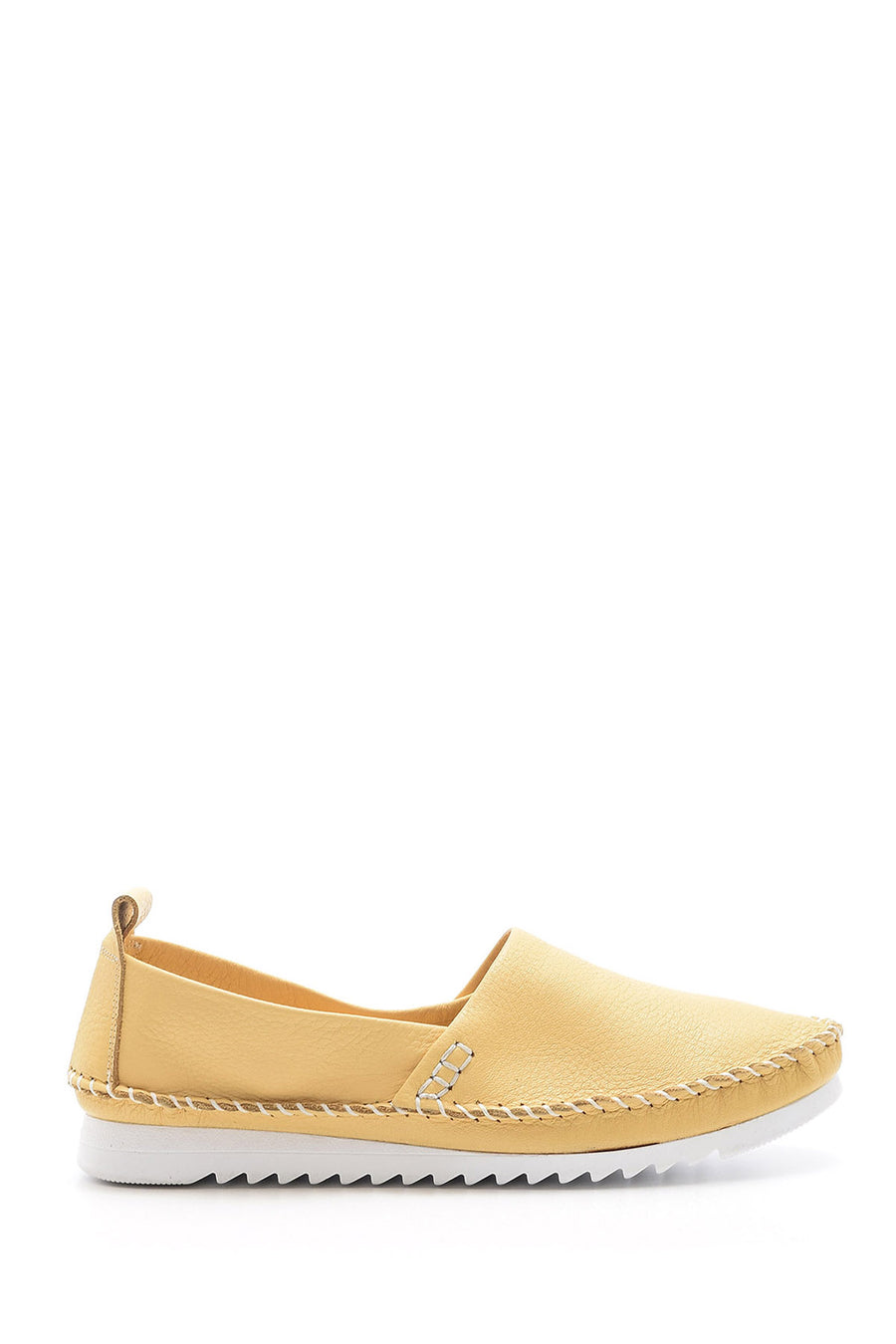 Women's Leather Loafer with Stitching Detail 19SFD2864FT | Derimod