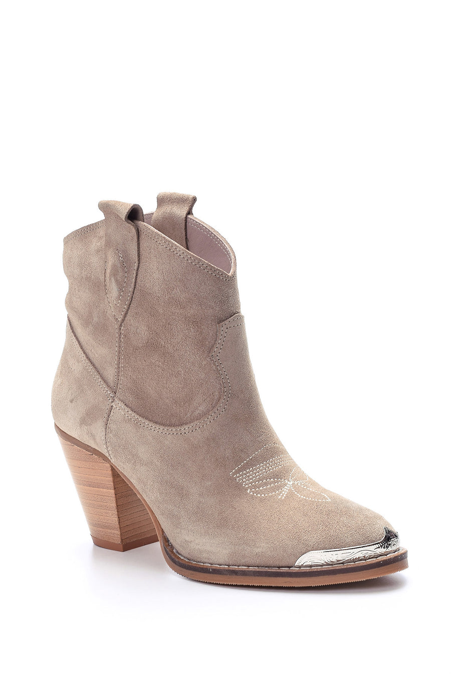Women's Suede Leather Heeled Boots