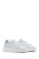 Woman White Lace-Up Leather Sneaker | Derimod